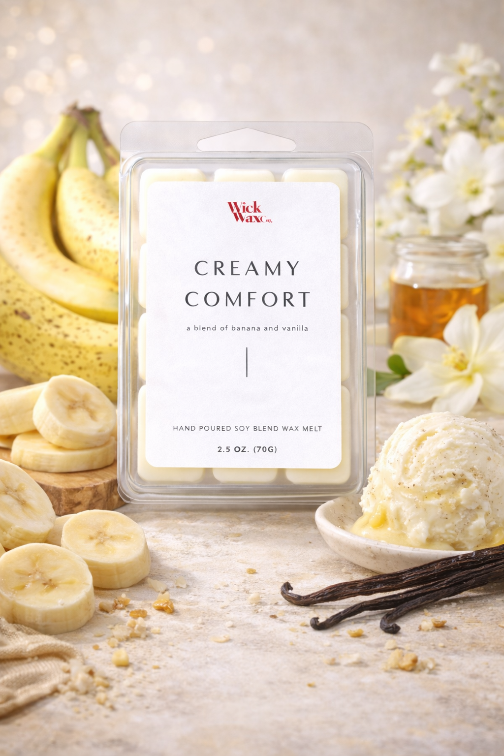 Banana Bread Wax Melts – Creamy Comfort | Warm Cinnamon & Vanilla Bakery Scent