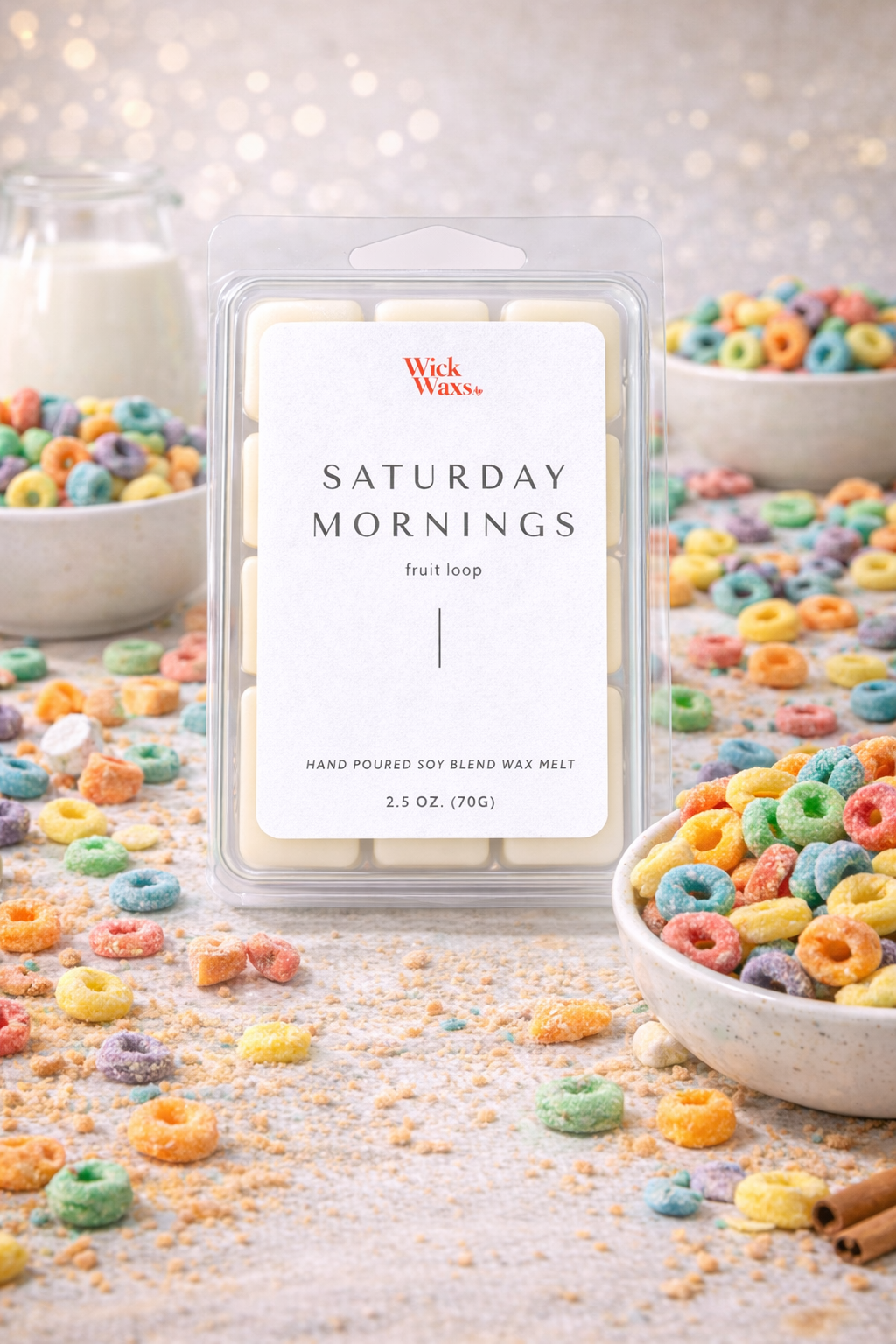 Fruity Cereal Wax Melts – Saturday Mornings | Sweet Citrus & Vanilla Breakfast Scent