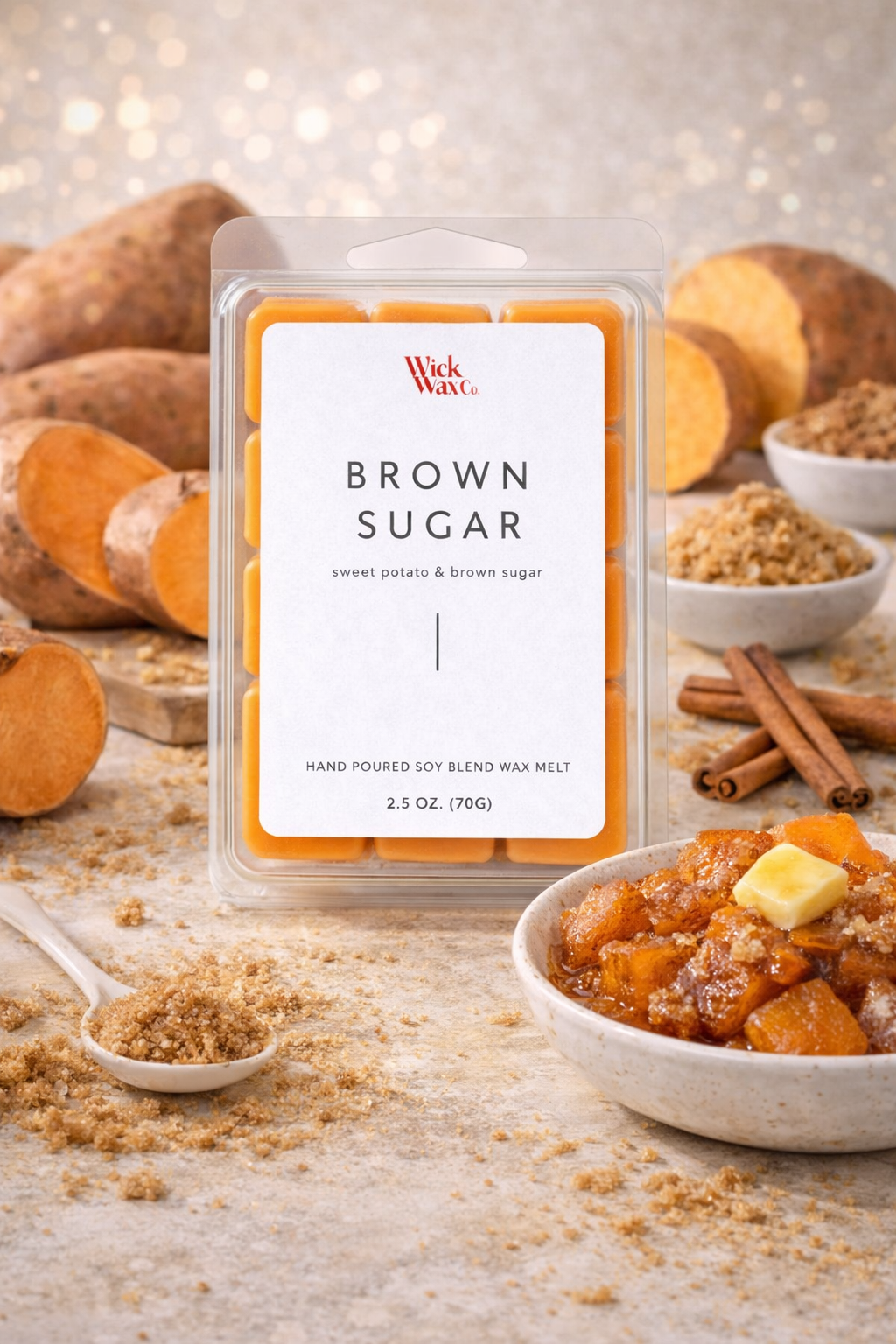 Sweet Potato Pie Wax Melts – Brown Sugar | Warm Spiced Dessert Fragrance