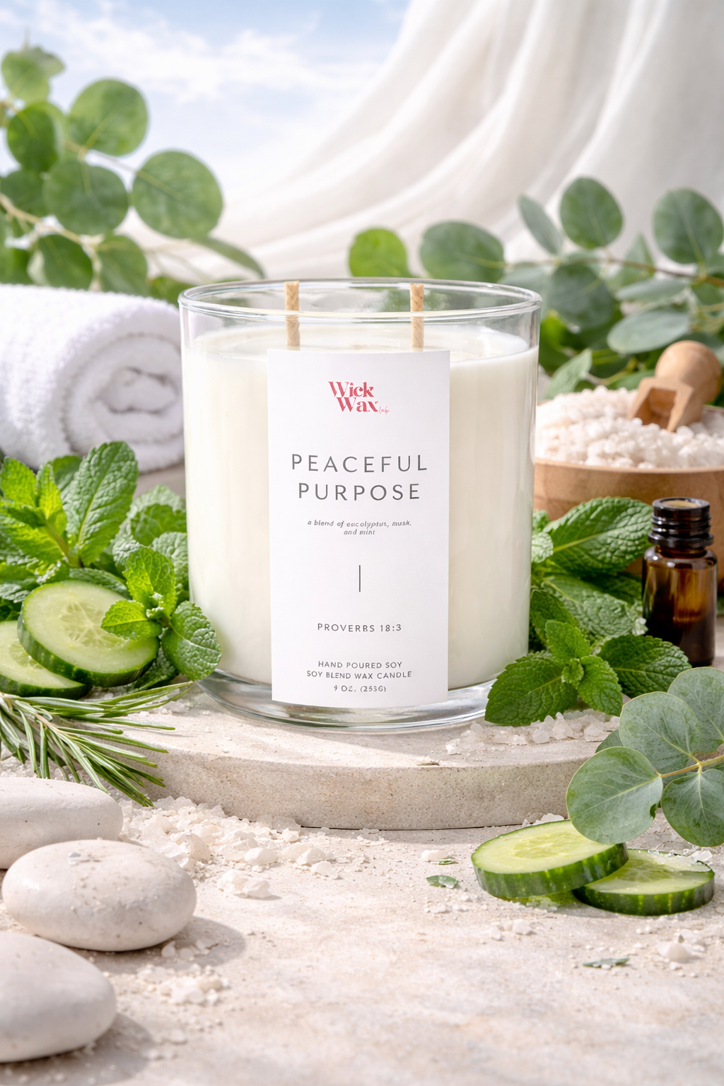 Peaceful Purpose | Spearmint Scented Candle | 9oz