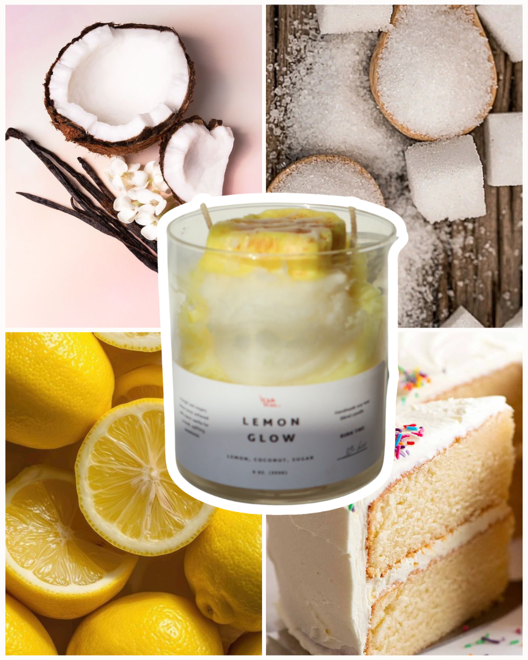 Lemon Glow | Lemon Pound Cake Scented Candle | 9oz