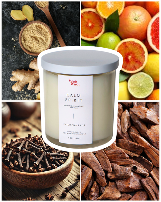 Calm Spirit | Warm Woodsy Scented Candle |9oz